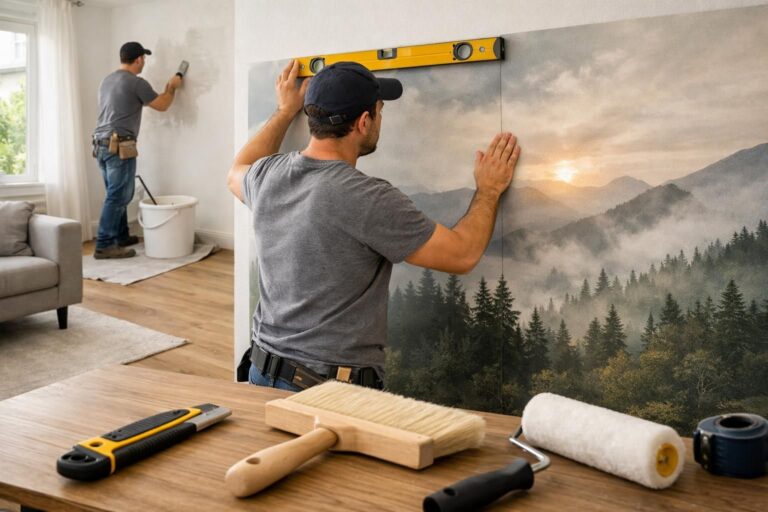 Nos secrets pour poser un papier peint panoramique sans aide professionnelle