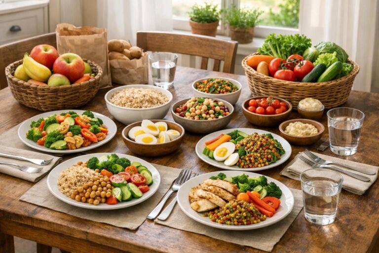 Une semaine de menus équilibrés pour 4 personnes à petit budget